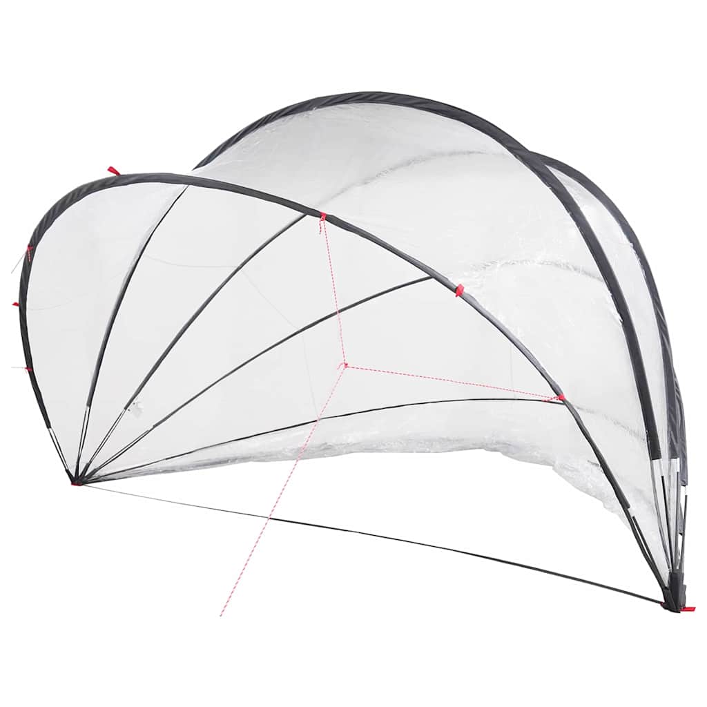 Dôme de piscine Vidaxl transparent 500 x 500 x 236 cm PVC
