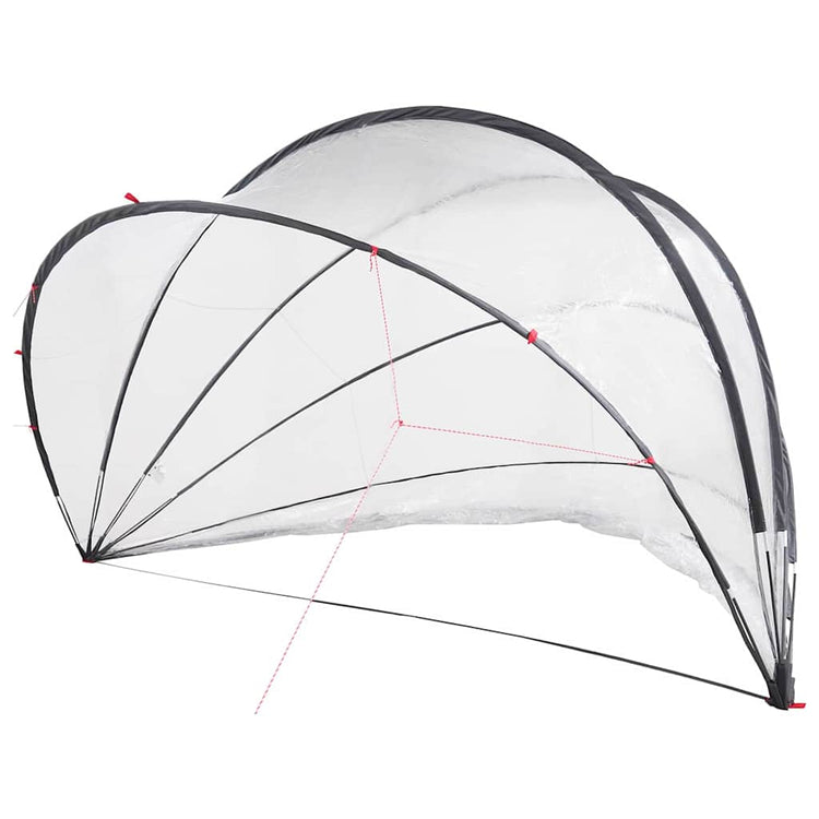 Dôme de piscine Vidaxl transparent 500 x 500 x 236 cm PVC