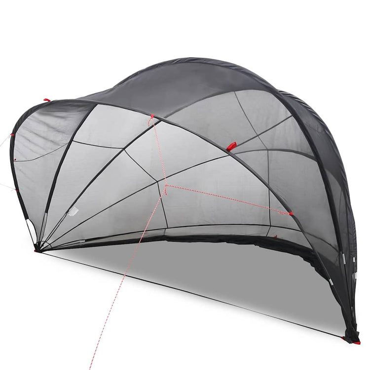 Dôme de piscine Vidaxl noir 500 x 500 x 236 cm polyester 185t avec revêtement PU