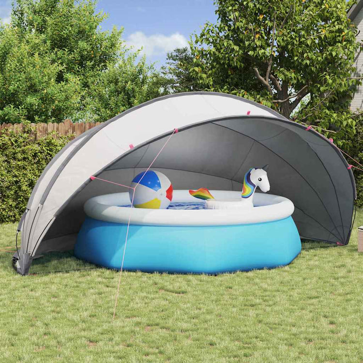 Dôme de piscine Vidaxl gris et orange 546 x 516 x 250 cm