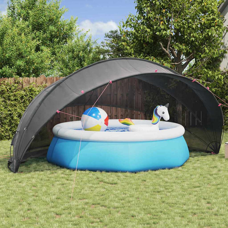 Dôme de piscine Vidaxl noir 546 x 516 x 250 cm polyester 185t avec revêtement PU