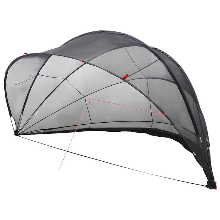 Dôme de piscine Vidaxl noir 546 x 516 x 250 cm polyester 185t avec revêtement PU
