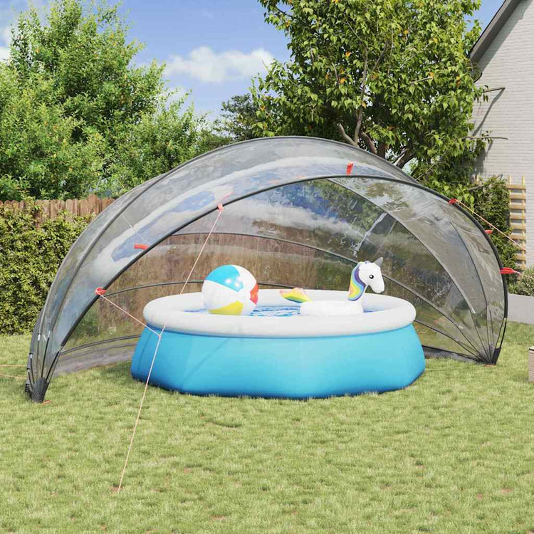 Dôme de piscine Vidaxl transparent 592 x 590 x 275 cm PVC