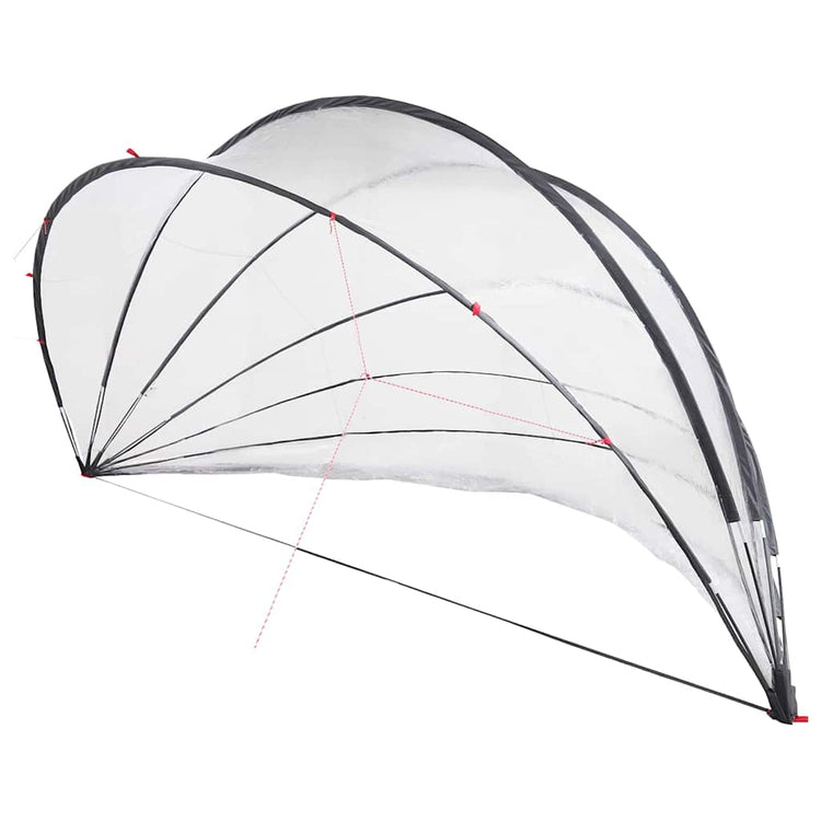 Dôme de piscine Vidaxl transparent 592 x 590 x 275 cm PVC