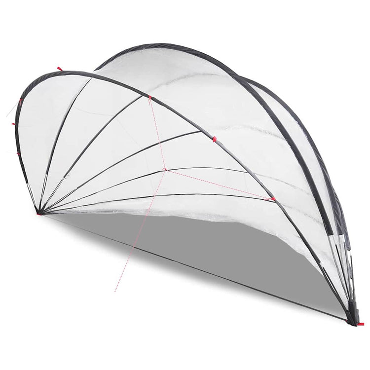 Dôme de piscine Vidaxl transparent 592 x 590 x 275 cm PVC