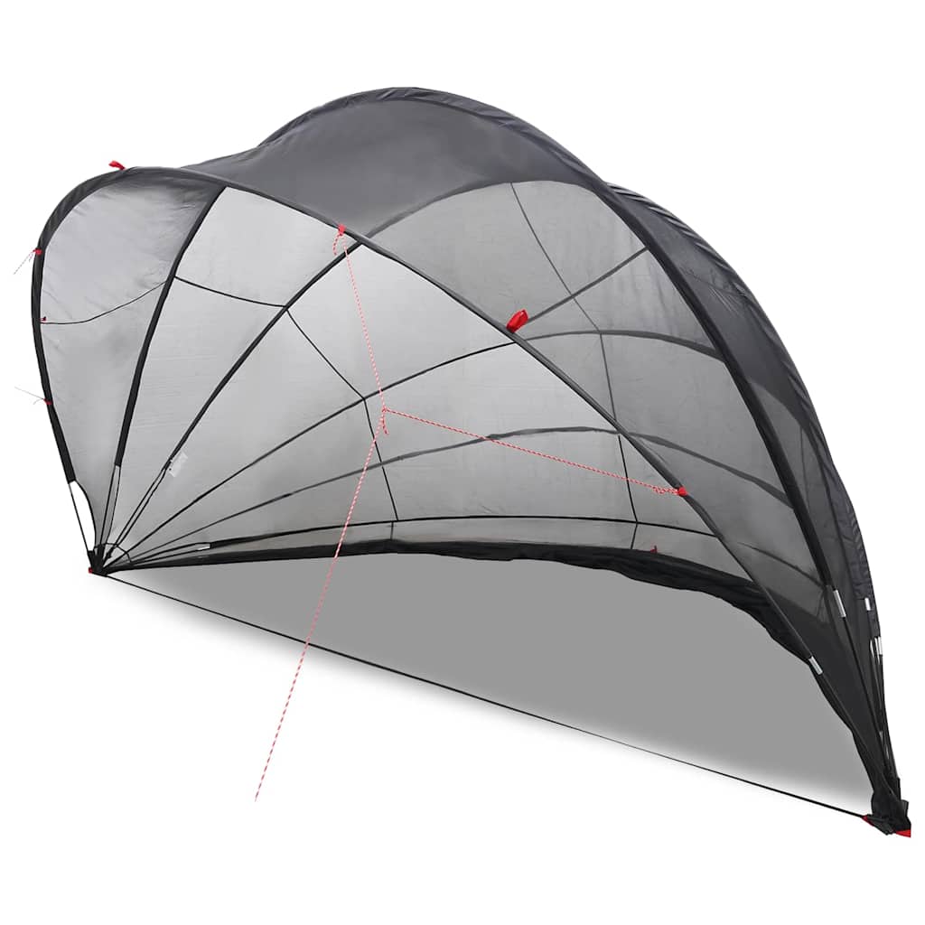 Dôme de piscine Vidaxl noir 592 x 590 x 275 cm polyester 185t avec revêtement PU