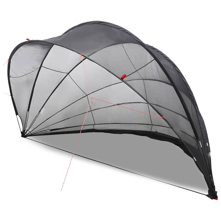 Dôme de piscine Vidaxl noir 592 x 590 x 275 cm polyester 185t avec revêtement PU