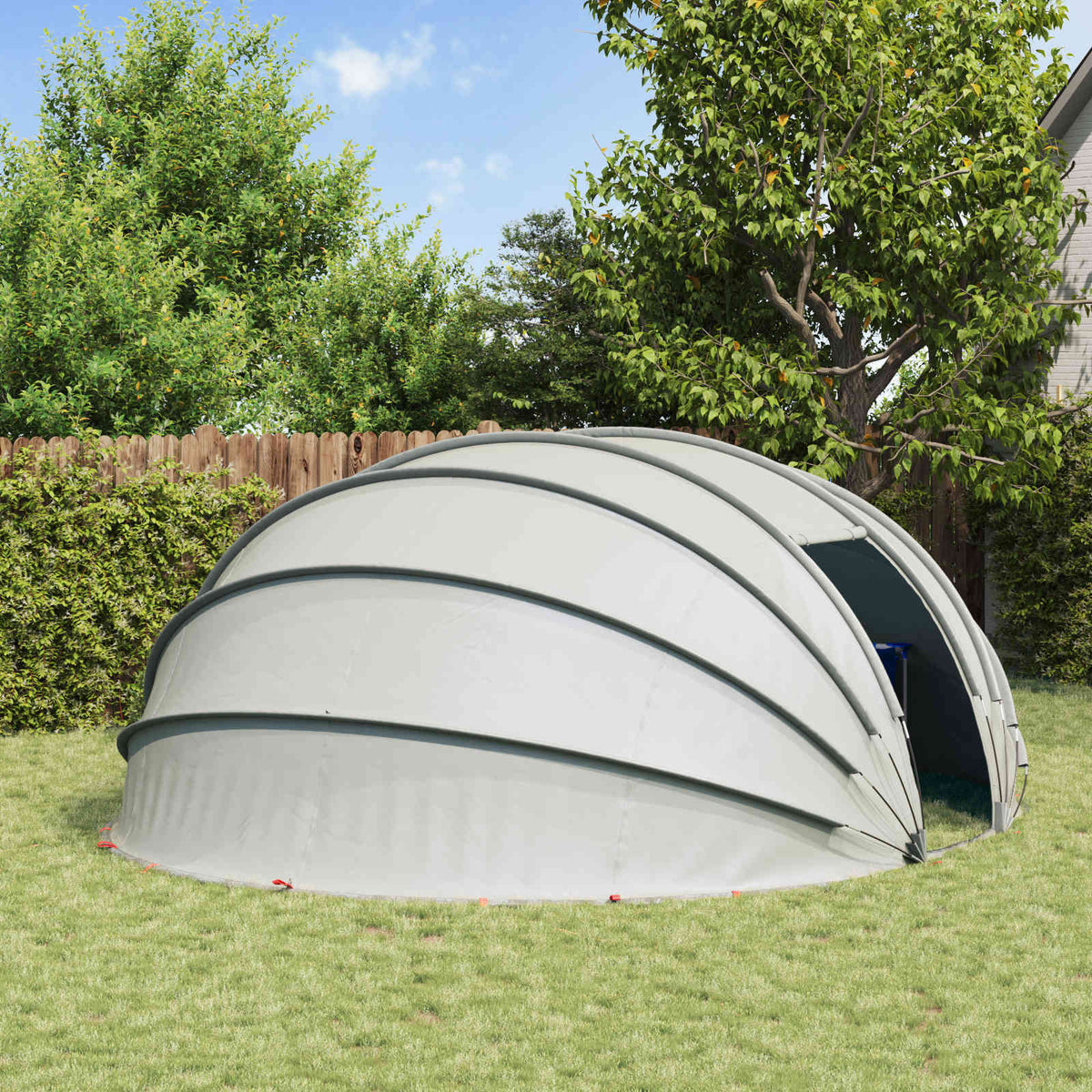 Vidaxx tente de piscine dôme gris 538 x 440 x 204 cm