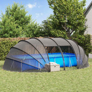 VidaXL tente de piscine dôme transparent 640 x 432 x 205 cm - afbeelding 1