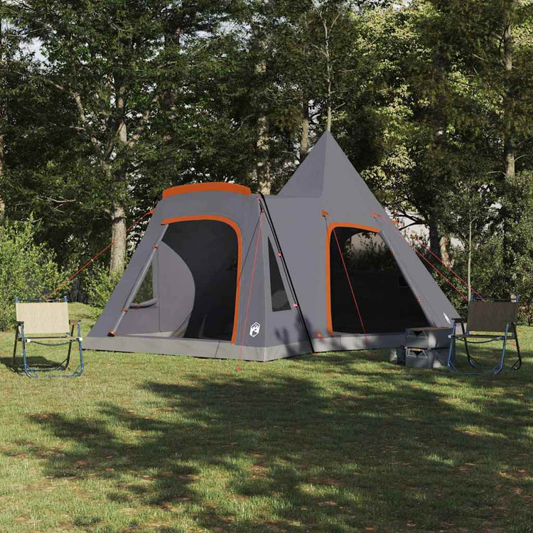 Tente tipi Vidaxl avec toit gris et orange 545 x 450 x 295 cm