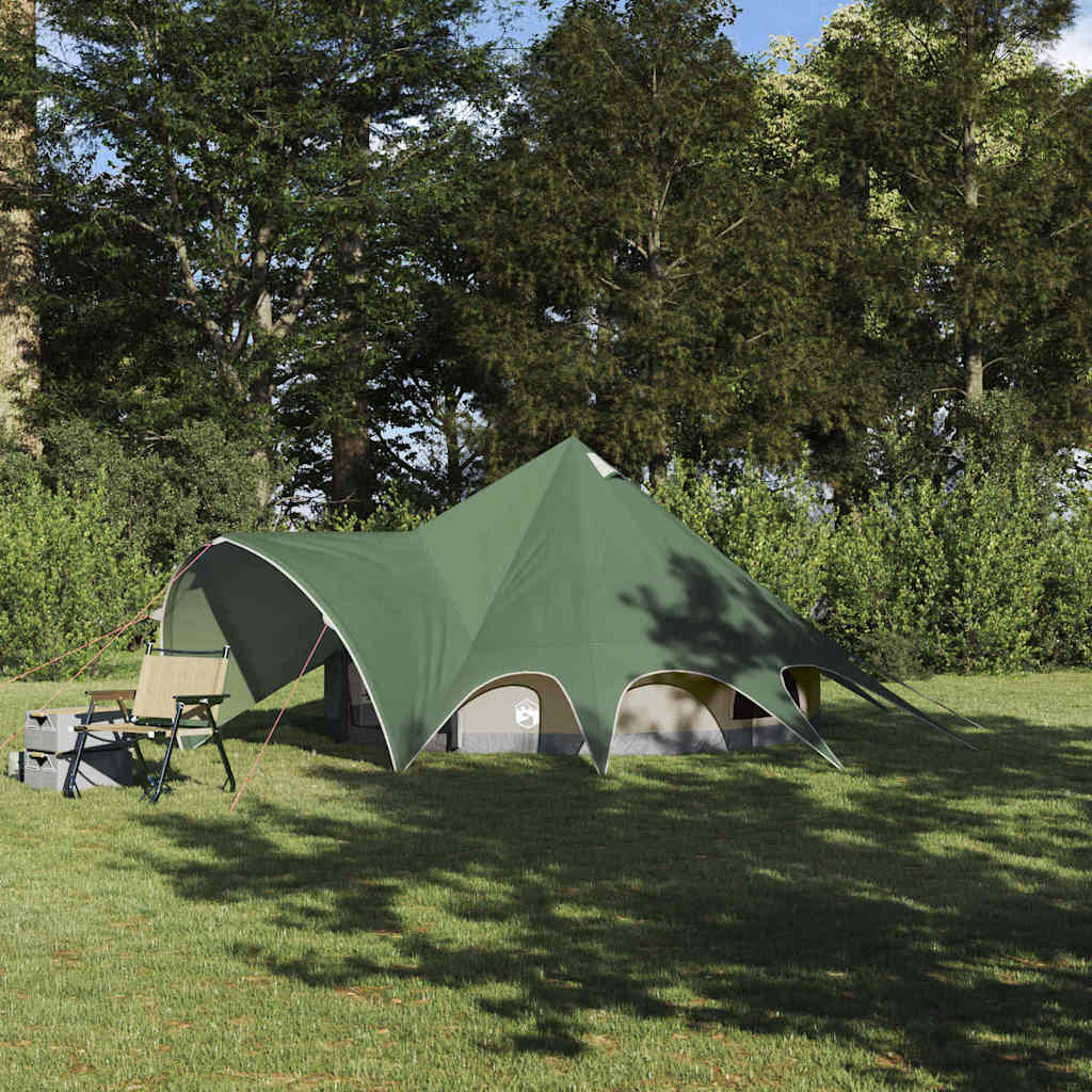 Tente tipi Vidaxl avec toit vert et gris 600 x 600 x 347 cm