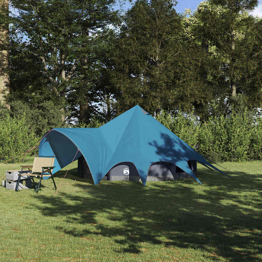 Tente tipi Vidaxl avec toit bleu et gris 600 x 600 x 347 cm