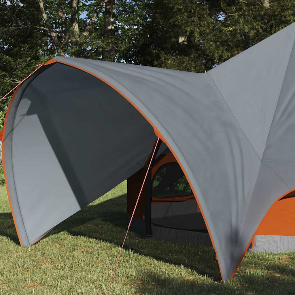 Tente tipi Vidaxl avec toit gris et orange 600 x 600 x 347 cm