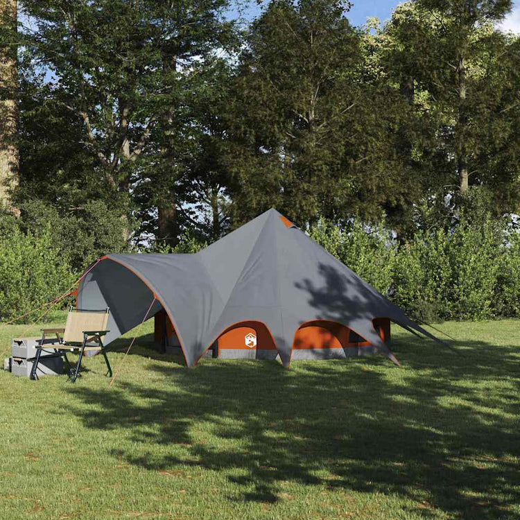Tente tipi Vidaxl avec toit gris et orange 600 x 600 x 347 cm