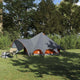 Tente tipi Vidaxl avec toit gris et orange 600 x 600 x 347 cm