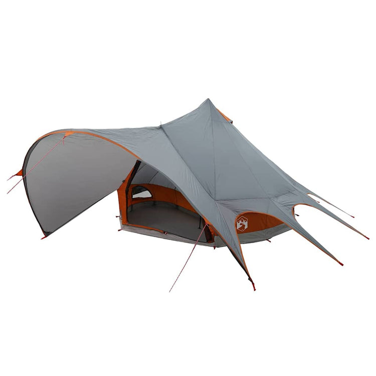 Tente tipi Vidaxl avec toit gris et orange 600 x 600 x 347 cm