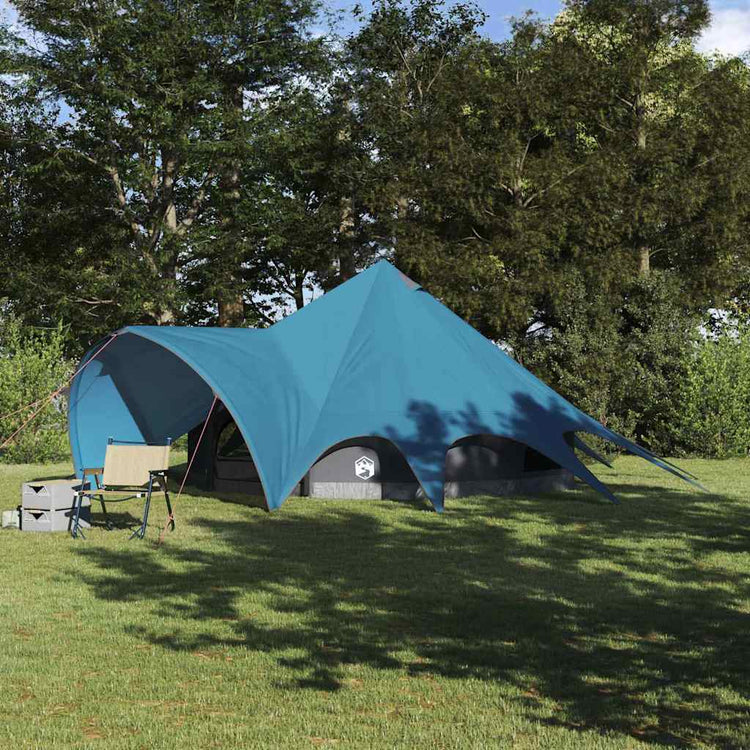 Tente tipi Vidaxl avec toit bleu et gris 600 x 600 x 347 cm