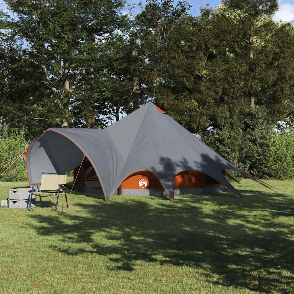 Tente tipi Vidaxl avec toit gris et orange 600 x 600 x 347 cm