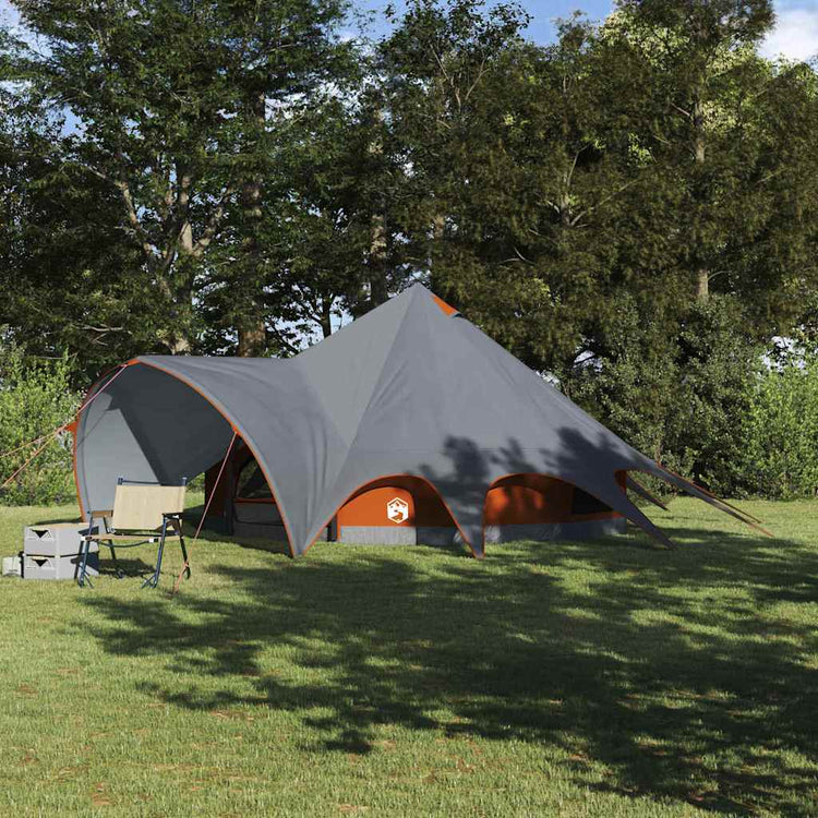 Tente tipi Vidaxl avec toit gris et orange 600 x 600 x 347 cm