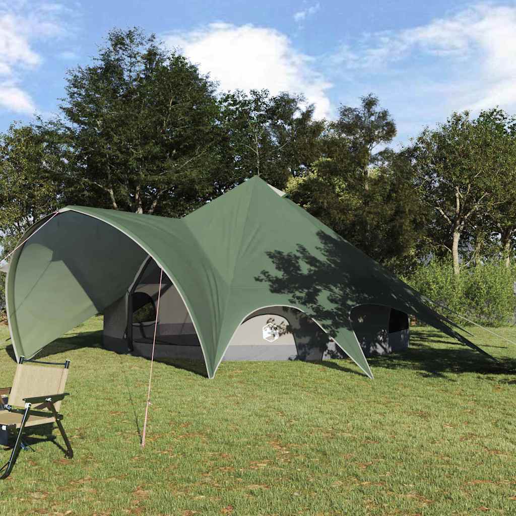 Tente tipi Vidaxl avec toit vert et gris 600 x 600 x 347 cm