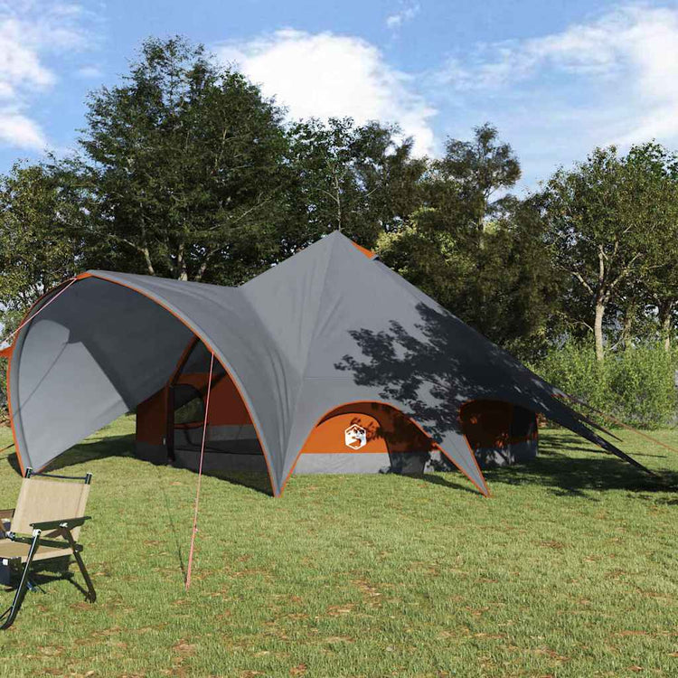 Tente tipi Vidaxl avec toit gris et orange 600 x 600 x 347 cm
