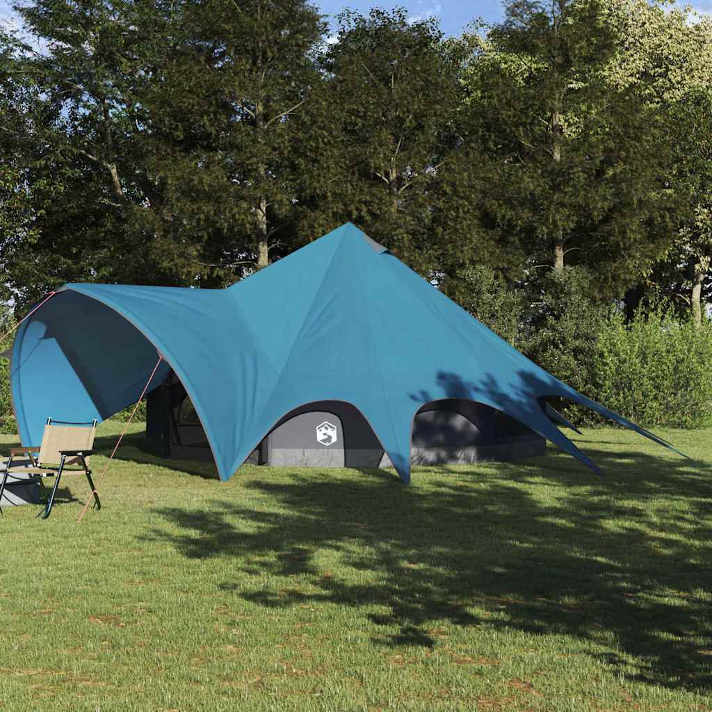 Tente tipi Vidaxl avec toit bleu et gris 600 x 600 x 347 cm
