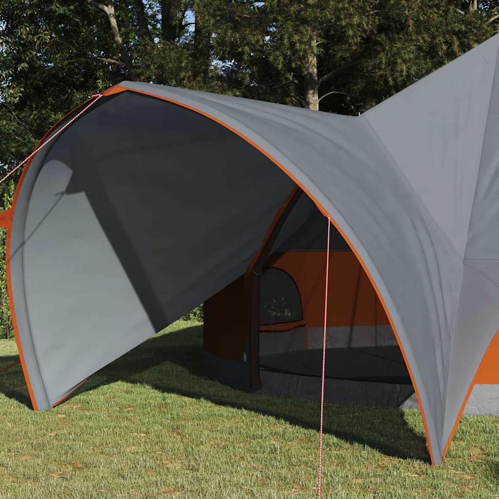Tente tipi Vidaxl avec toit gris et orange 600 x 600 x 347 cm