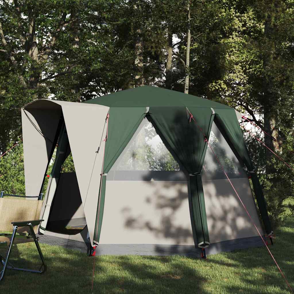 Tente maison Vidaxx avec toit avec rangements vert et blanc 320 x 320 x 203 cm