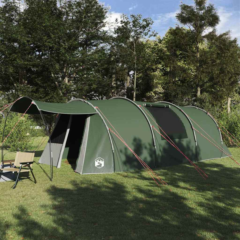 Tente tunnel Vidaxx avec toit avec rangements vert et blanc 740 x 370 x 220 cm
