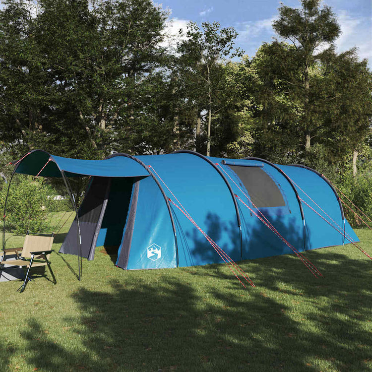 Tente tunnel Vidaxx avec toit avec rangement bleu et gris 740 x 370 x 220 cm