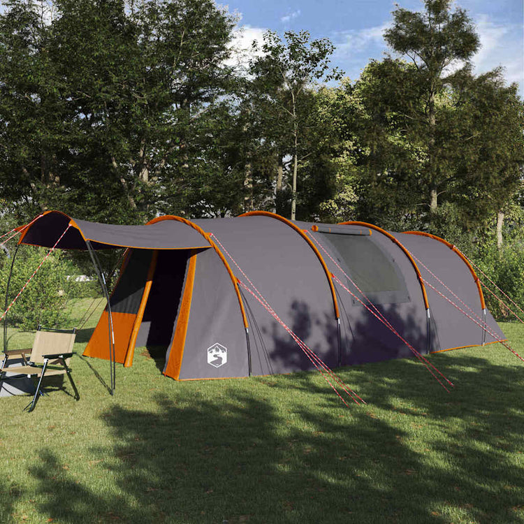 Tente tunnel Vidaxx avec toit gris et orange 740 x 370 x 220 cm