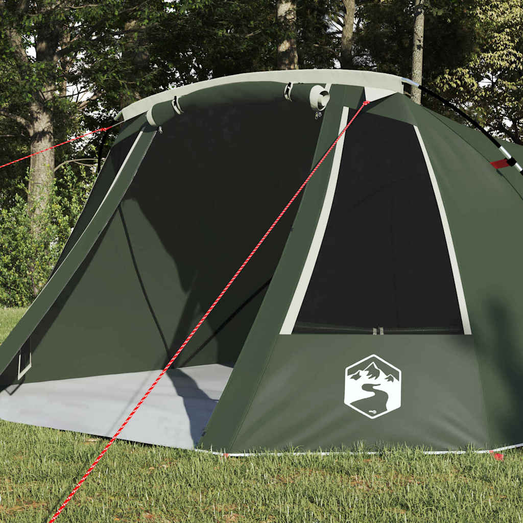 Tente tunnel Vidaxx avec toit avec rangement vert et blanc 328 x 228 x 115 cm