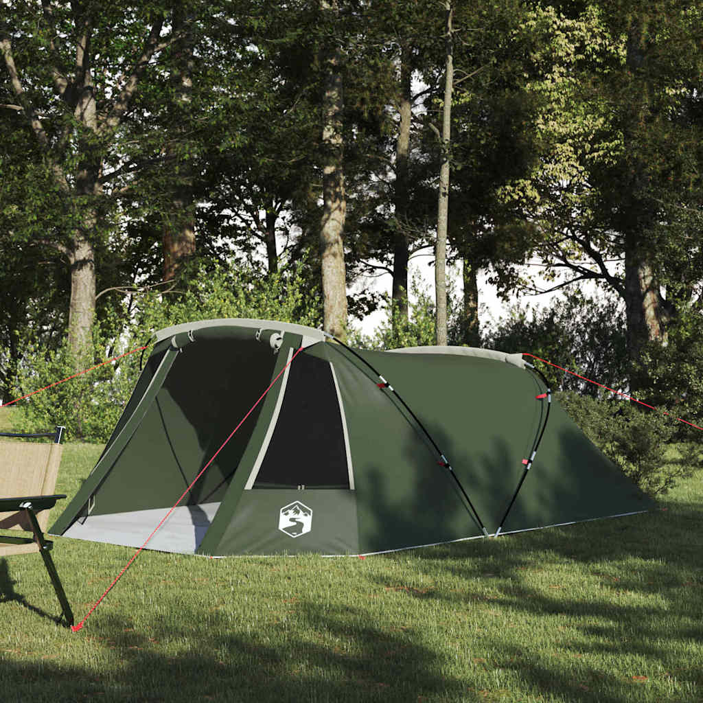 Tente tunnel Vidaxx avec toit avec rangement vert et blanc 328 x 228 x 115 cm