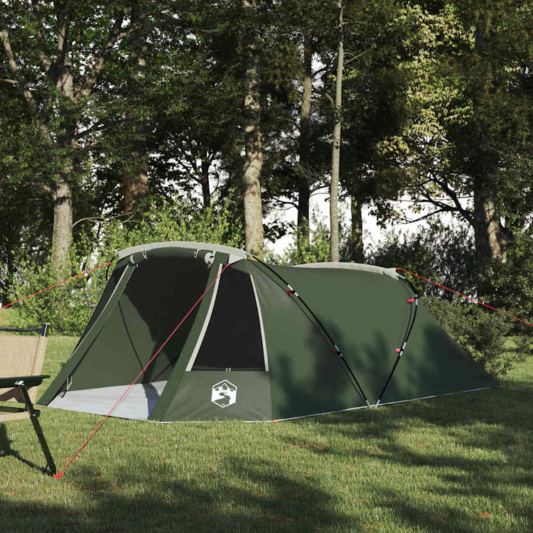 Tente tunnel Vidaxx avec toit avec rangement vert et blanc 328 x 228 x 115 cm