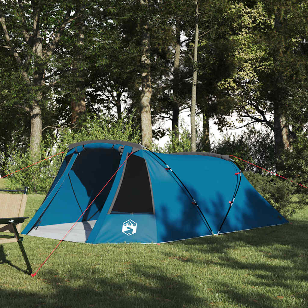 Tente tunnel Vidaxx avec toit avec rangement bleu et gris 328 x 228 x 115 cm