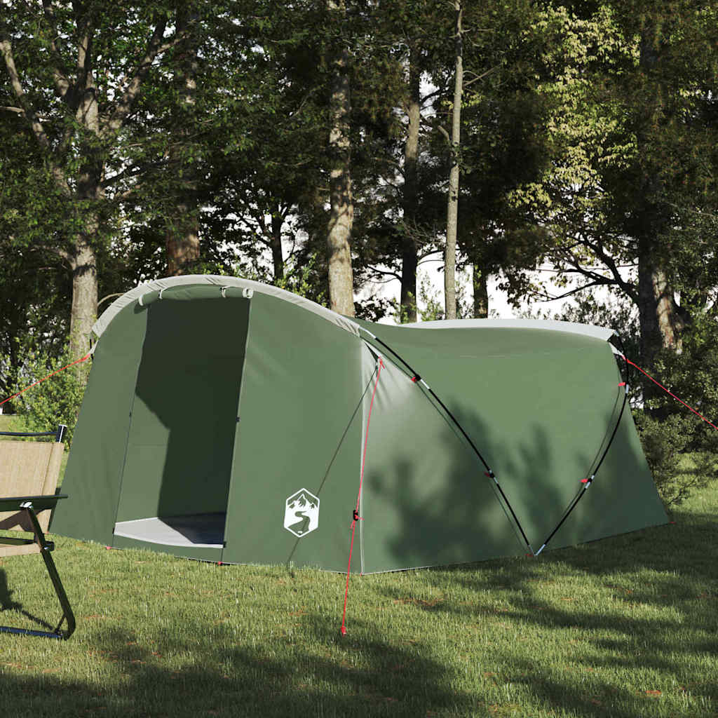 Tente tunnel Vidaxx avec toit avec rangements vert et blanc 318 x 275 x 140 cm