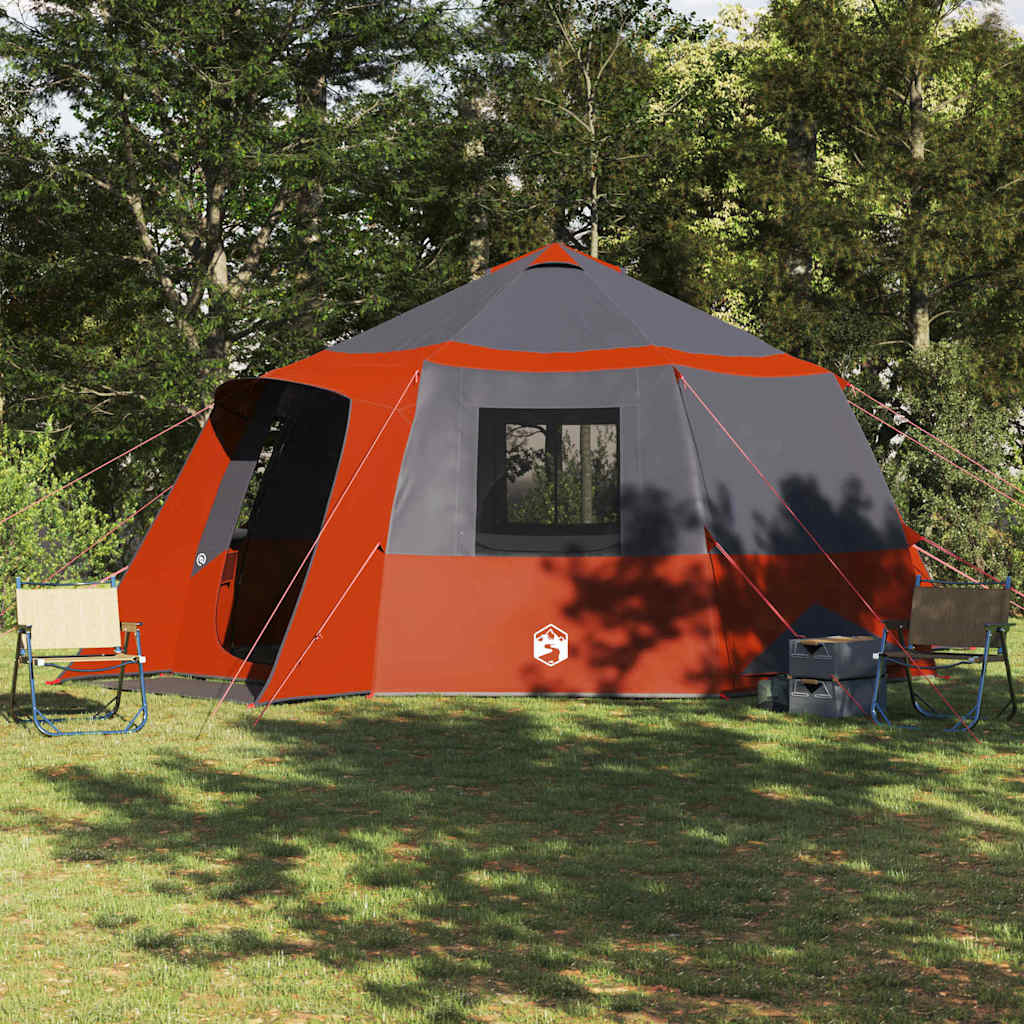 Tente maison Vidaxx avec toit gris et orange 500 x 500 x 294 cm