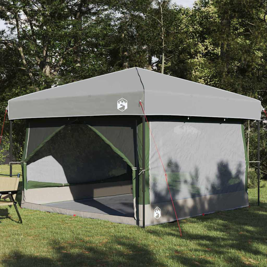 Tente intérieure VidaXL avec toit avec rangement vert et gris 300 x 300 x 250 cm