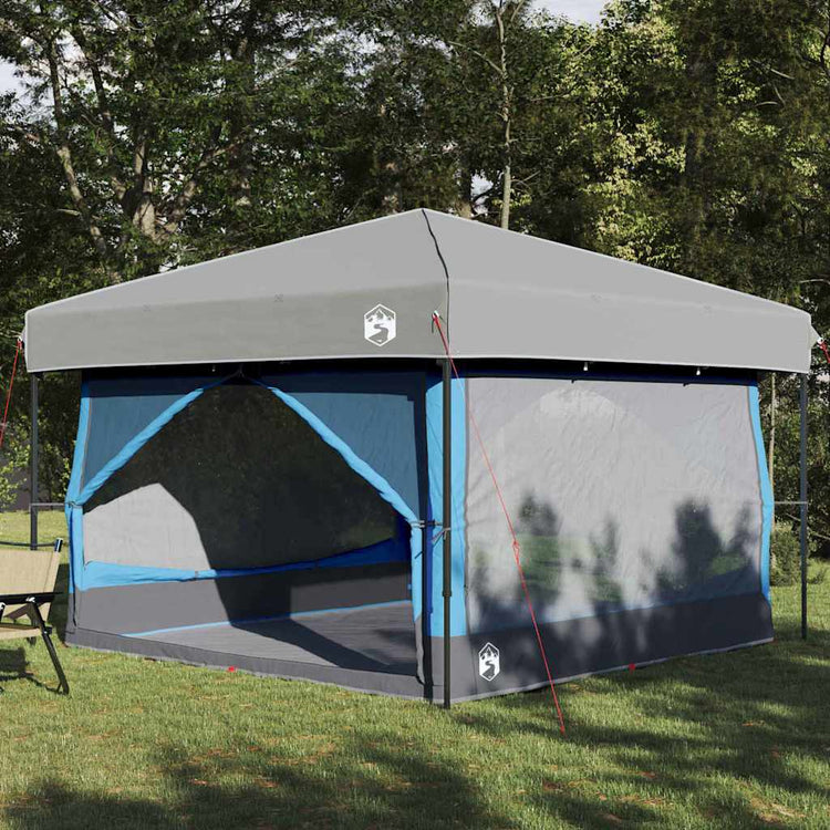 Tente intérieure VidaXL avec toit avec rangement bleu et gris 300 x 300 x 250 cm