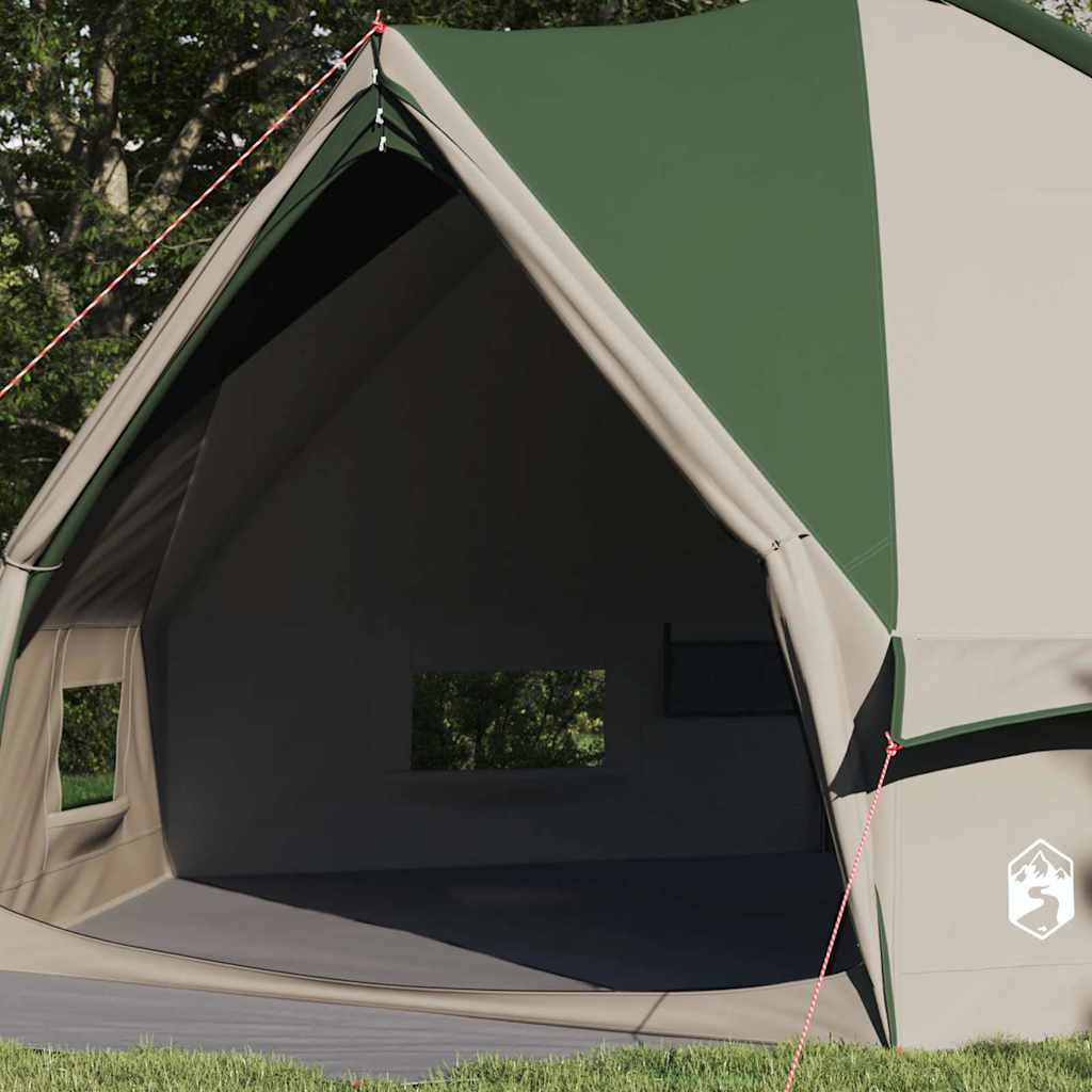 Tente tipi Vidaxl avec toit avec rangements vert et blanc 490 x 410 x 210 cm