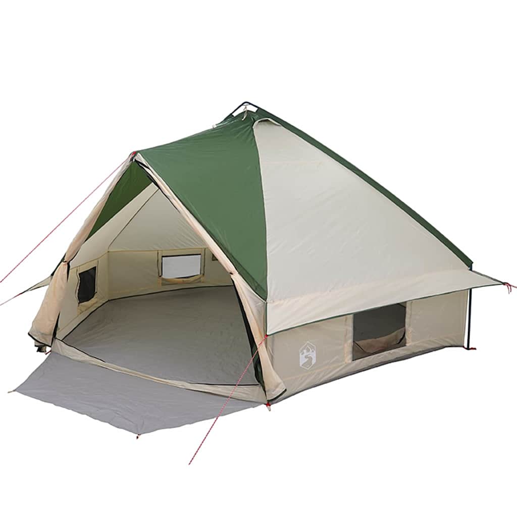 Tente tipi Vidaxl avec toit avec rangements vert et blanc 490 x 410 x 210 cm