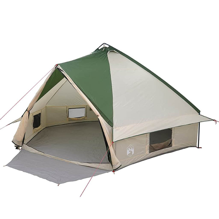 Tente tipi Vidaxl avec toit avec rangements vert et blanc 490 x 410 x 210 cm