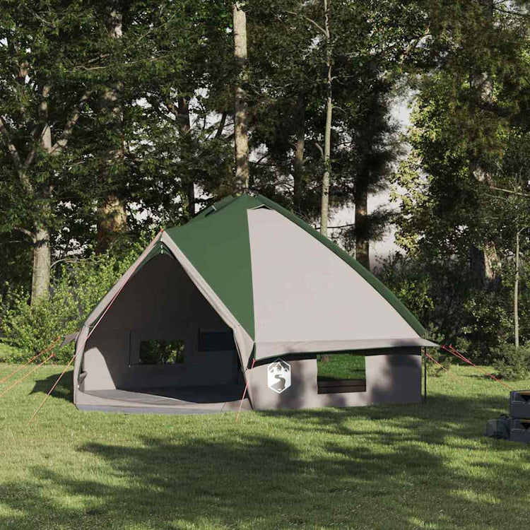 Tente tipi Vidaxl avec toit avec rangements vert et blanc 490 x 410 x 210 cm