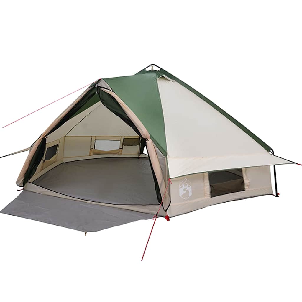 Tente tipi Vidaxl avec toit avec rangements vert et blanc 490 x 410 x 210 cm