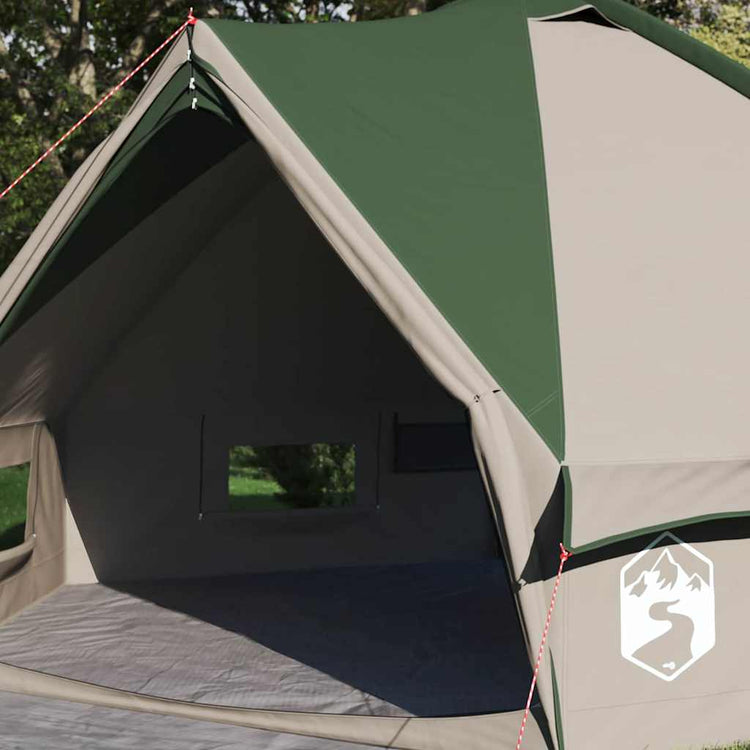 Tente tipi Vidaxl avec toit avec rangements vert et blanc 490 x 410 x 210 cm