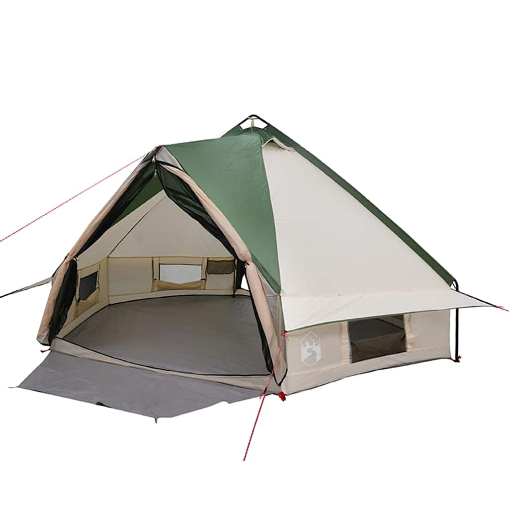 Tente tipi Vidaxl avec toit avec rangements vert et blanc 490 x 410 x 210 cm