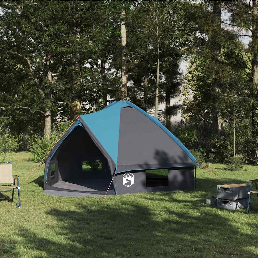 Tente tipi Vidaxl avec toit bleu et gris 490 x 410 x 210 cm