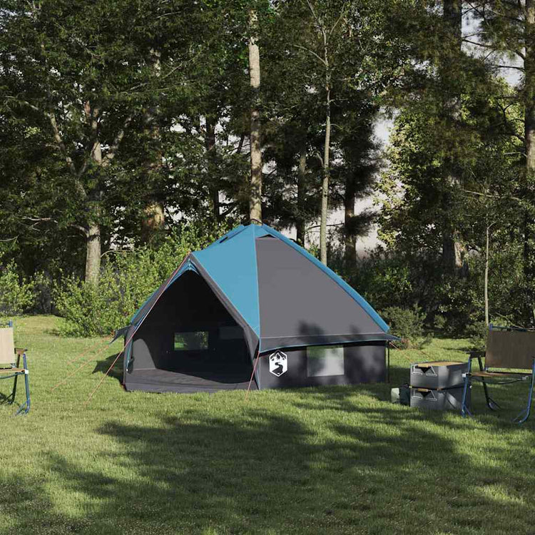 Tente tipi Vidaxl avec toit bleu et gris 490 x 410 x 210 cm