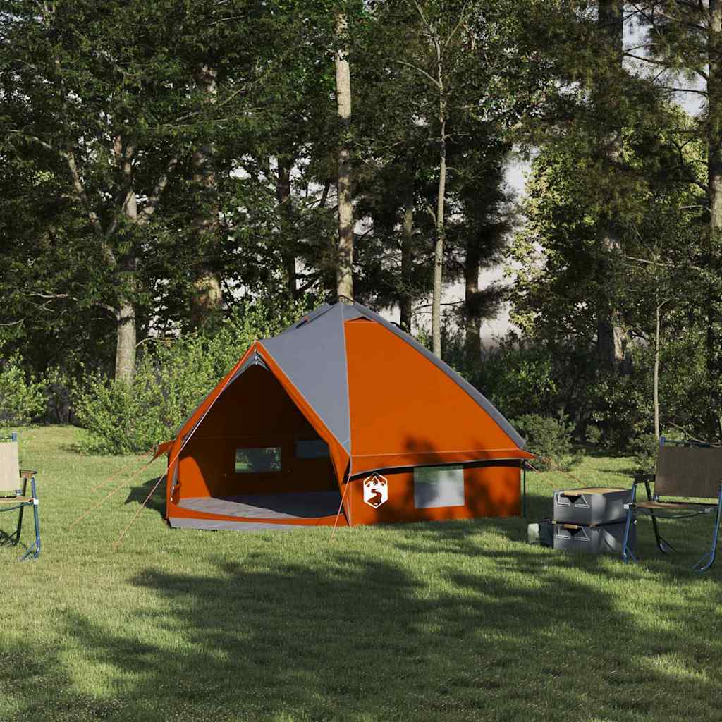 Tente tipi Vidaxl avec toit gris et orange 490 x 410 x 210 cm