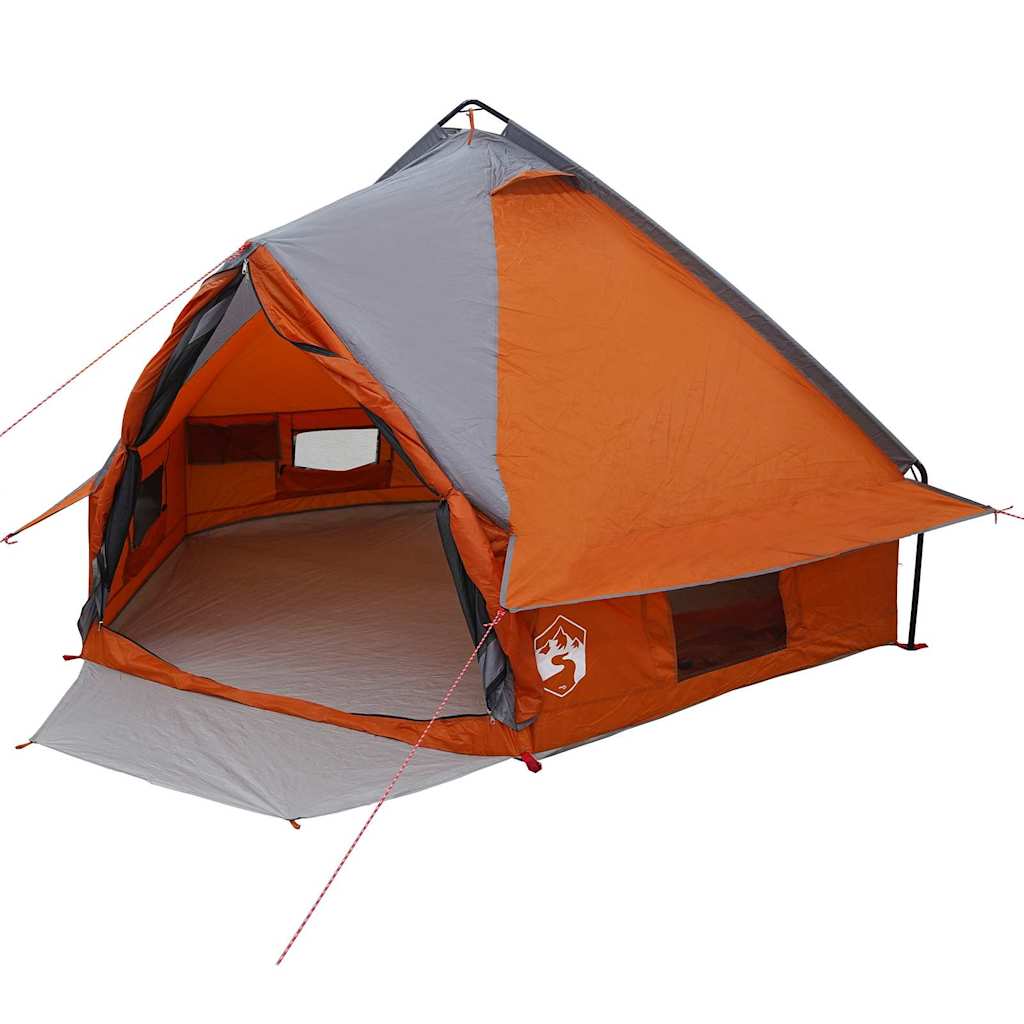 Tente tipi Vidaxl avec toit gris et orange 490 x 410 x 210 cm